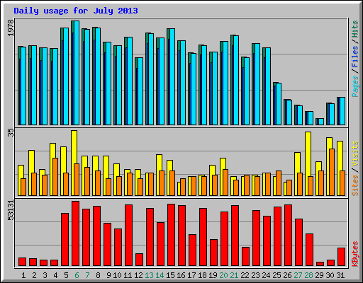 Daily usage for July 2013