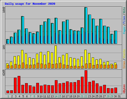 Daily usage for November 2020