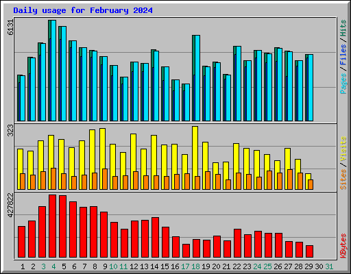 Daily usage for February 2024