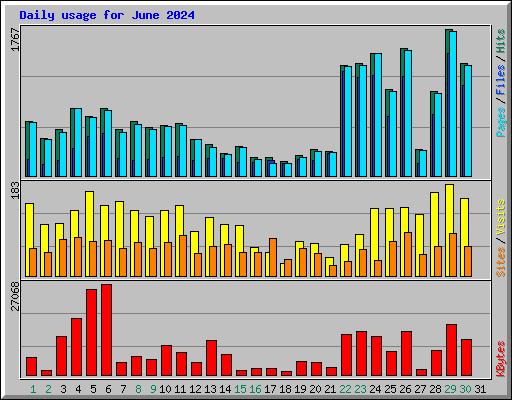 Daily usage for June 2024