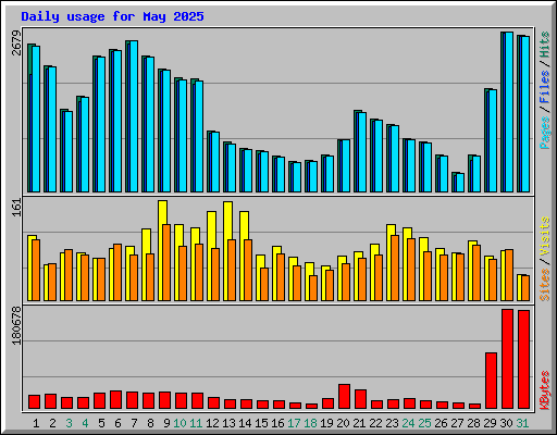 Daily usage for May 2025
