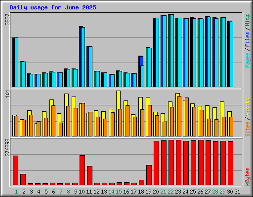 Daily usage for June 2025