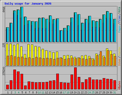 Daily usage for January 2026
