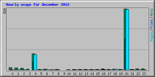 Hourly usage for December 2012