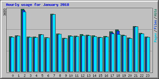 Hourly usage for January 2018