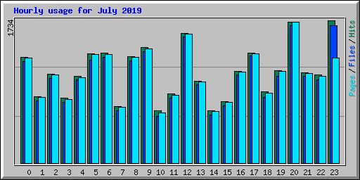 Hourly usage for July 2019