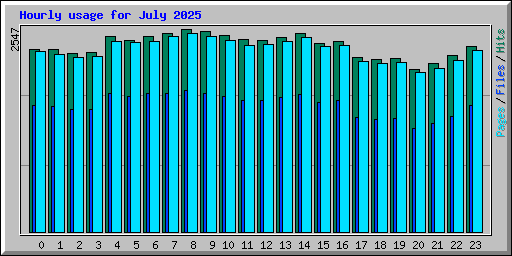 Hourly usage for July 2025